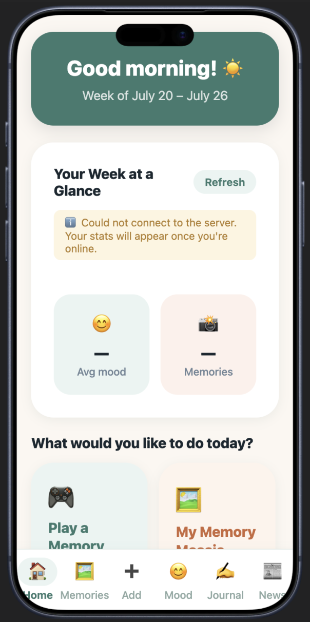 Cognition app UI