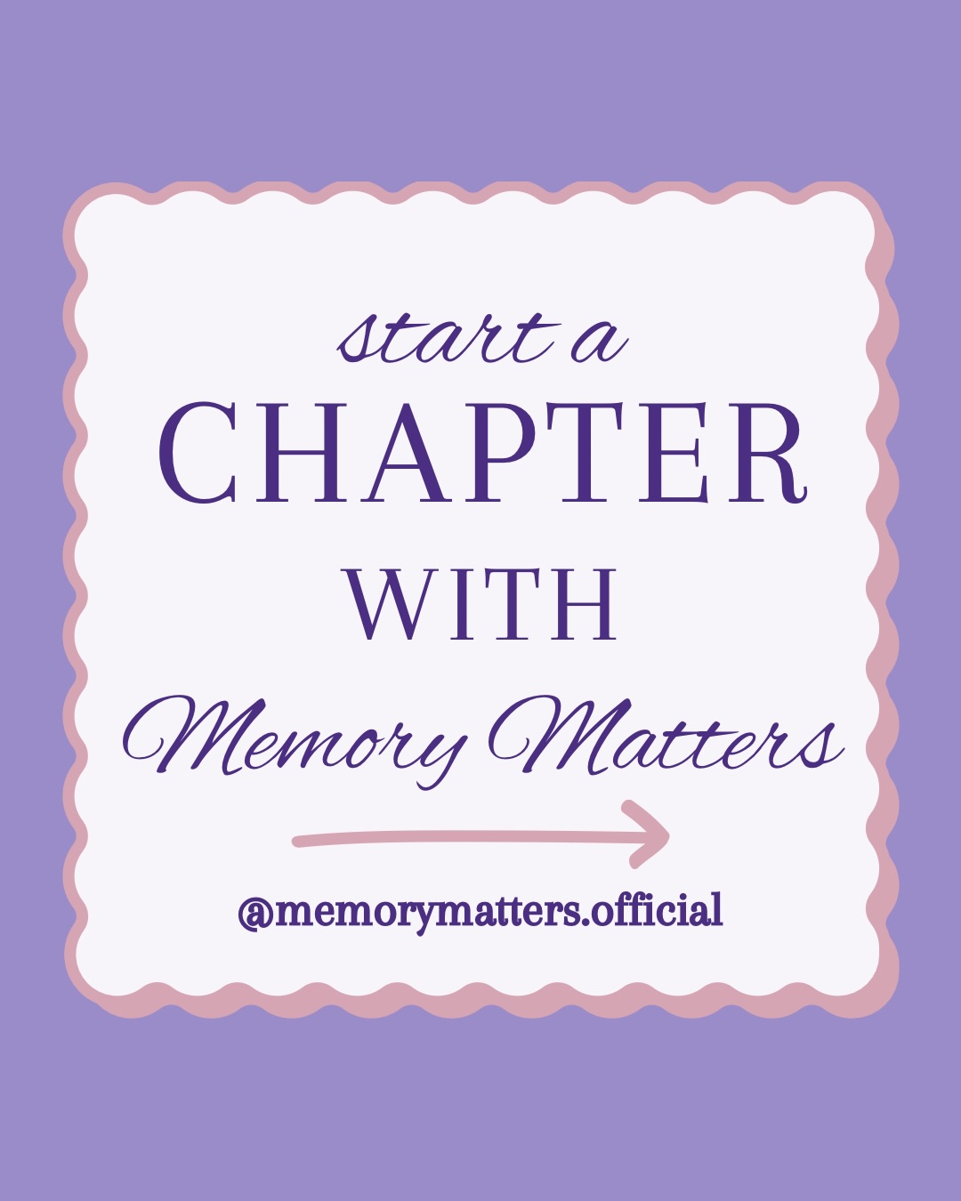 Start a chapter with Memory Matters